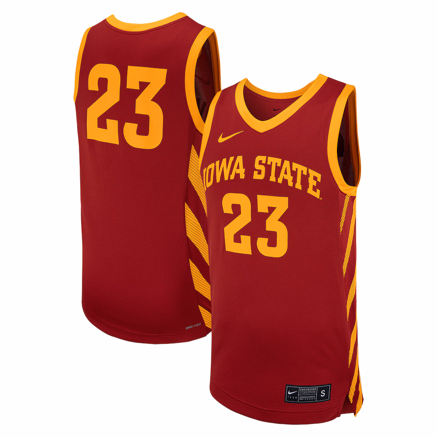 Men's Nike #23 Cardinal Iowa State Cyclones Replica Basketball Jersey - Puhuasuan