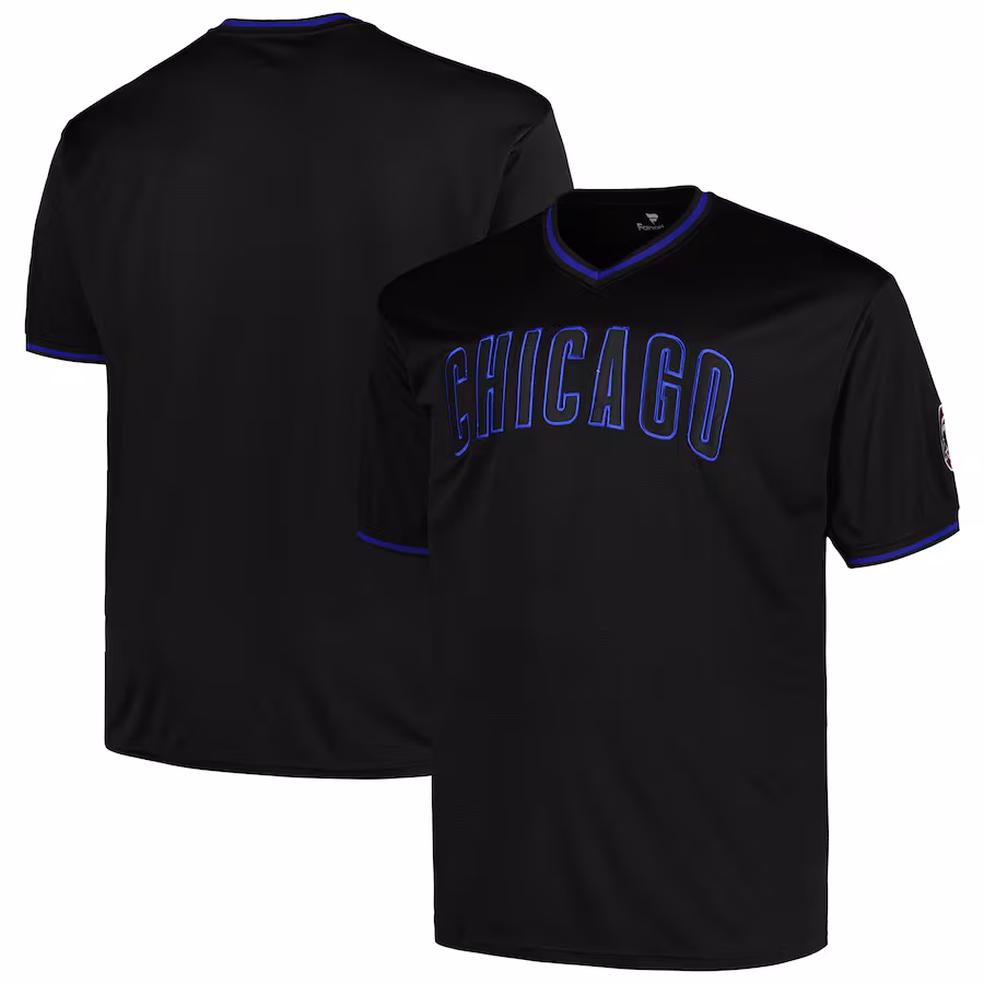 Men's Chicago Cubs Profile Black Big & Tall Pop Fashion Jersey - Puhuasuan