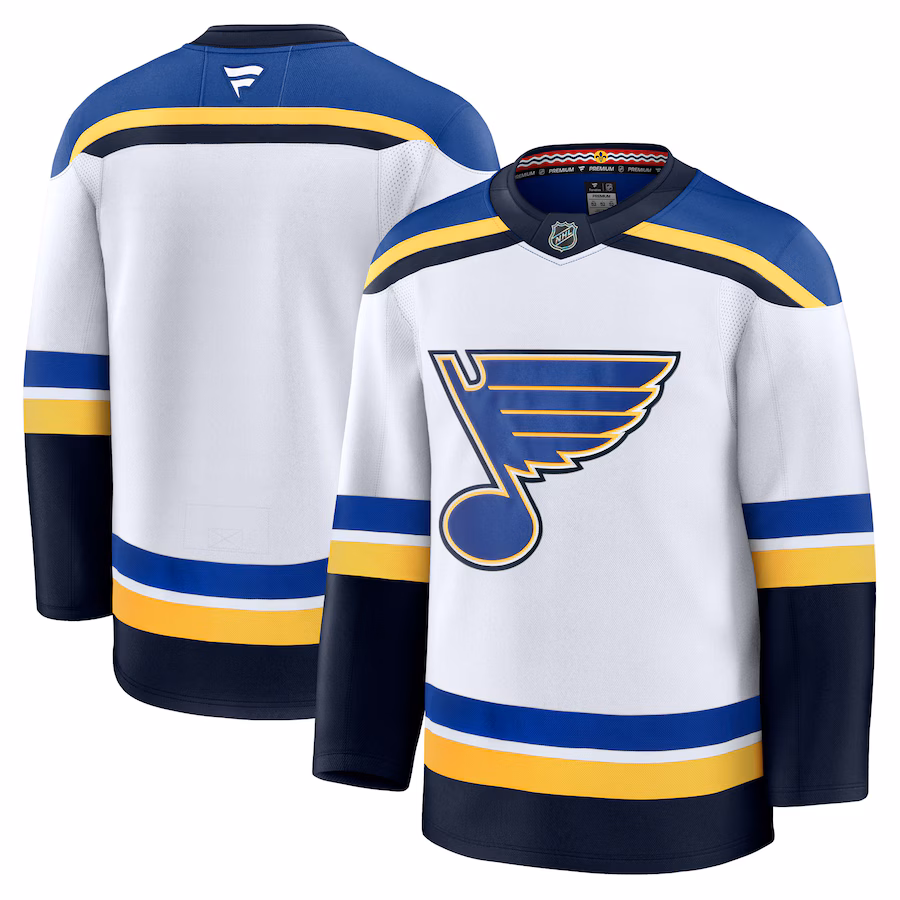 Men's St. Louis Blues Fanatics White Away Premium Jersey - Puhuasuan