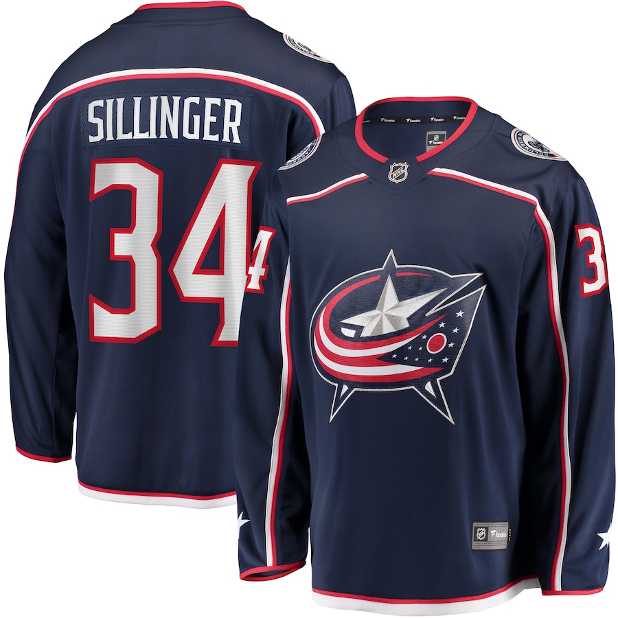 Men's Columbus Blue Jackets Cole Sillinger Fanatics Navy Home Breakaway Player Jersey - Puhuasuan
