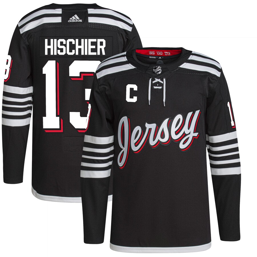 Men's New Jersey Devils Nico Hischier adidas Black Alternate Primegreen Authentic Pro Player Jersey - Puhuasuan