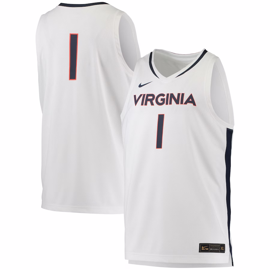 #1 Virginia Cavaliers Nike Replica Basketball Jersey - White - Puhuasuan