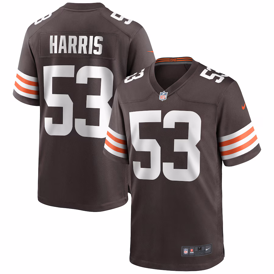 Men's Cleveland Browns Nick Harris Nike Brown Game Jersey - Puhuasuan