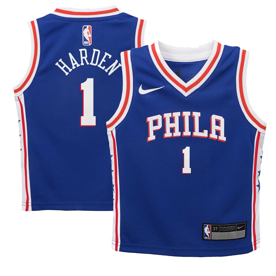 Preschool Philadelphia 76ers James Harden Nike Royal Swingman Player Jersey - Icon Edition - Puhuasuan