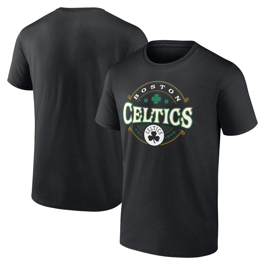 Men's Boston Celtics Black St. Patrick's Day Lucky T-Shirt - Puhuasuan