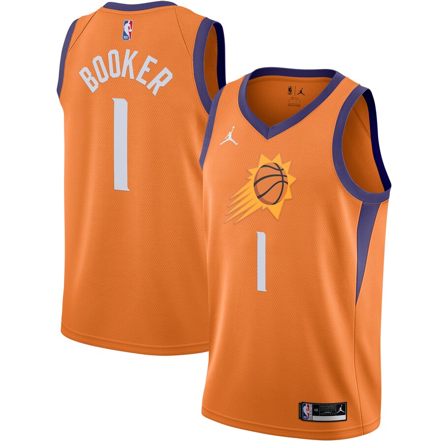 Men's Phoenix Suns Devin Booker Jordan Brand Orange 2020/21 Swingman Jersey - Statement Edition - Puhuasuan
