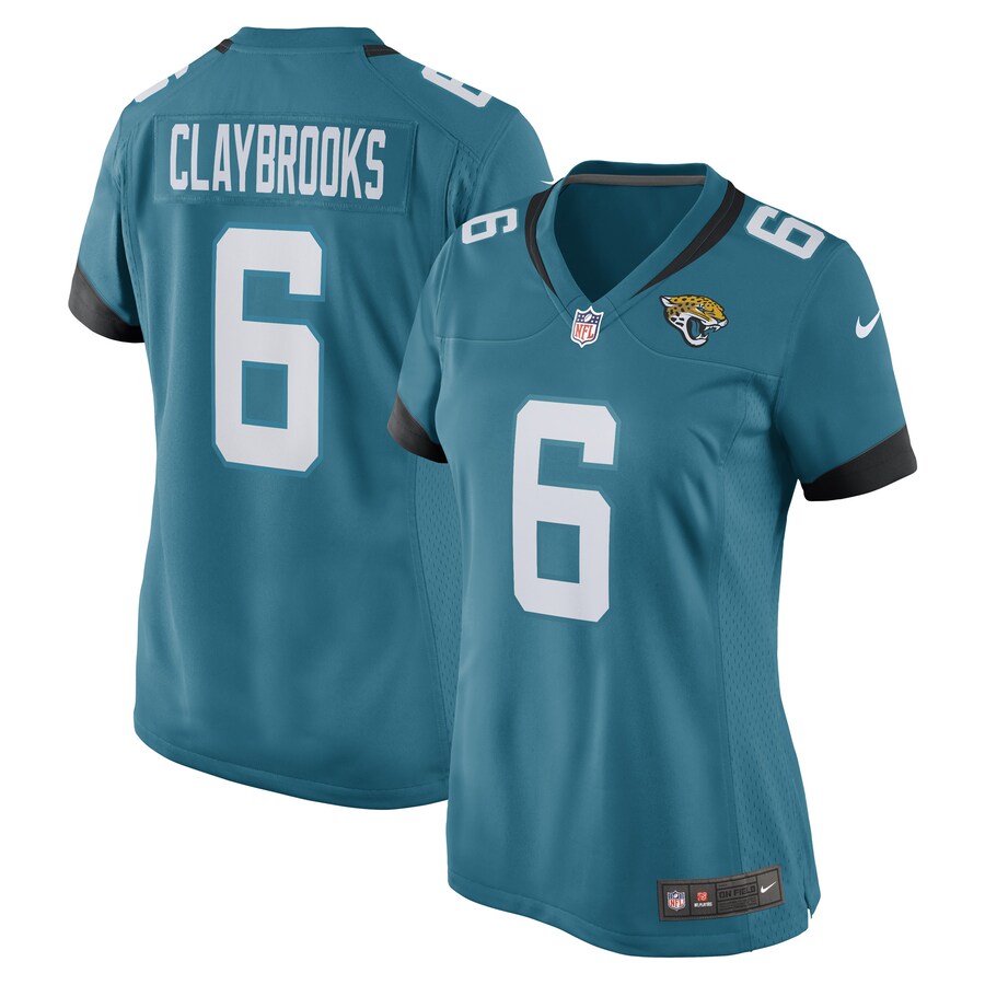 Women's Jacksonville Jaguars Chris Claybrooks Nike Teal Game Player Jersey - Puhuasuan