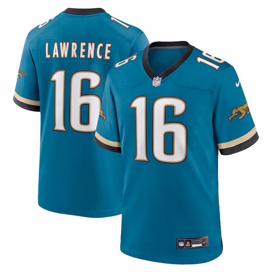 Men's Jacksonville Jaguars Trevor Lawrence Nike Teal Prowler Throwback Player Game Jersey - Puhuasuan