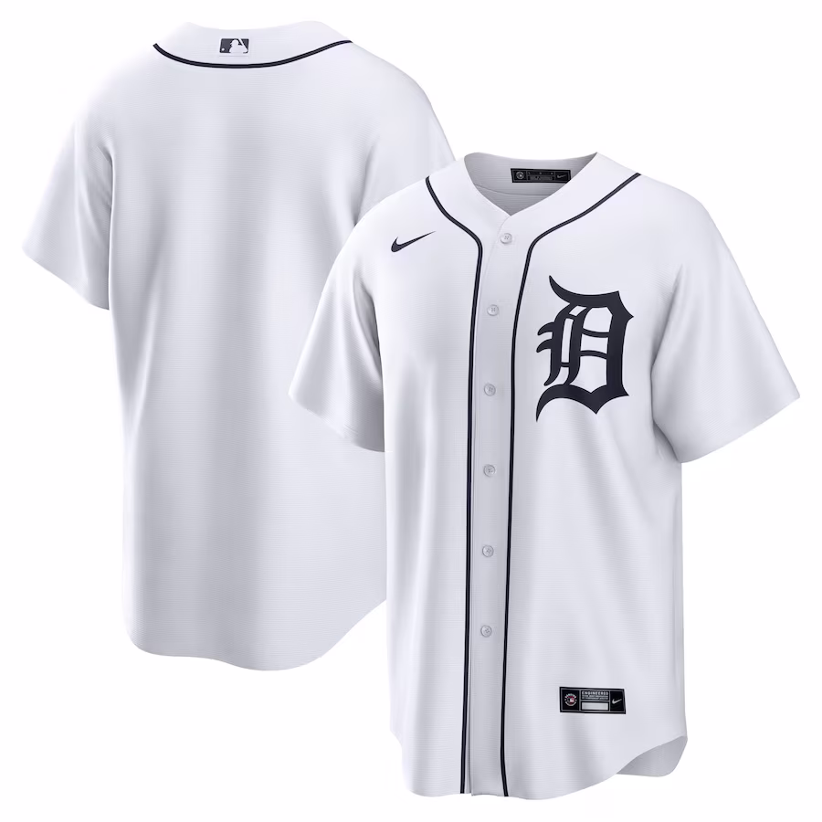 Men's Detroit Tigers Nike White Home Blank Replica Jersey - Puhuasuan
