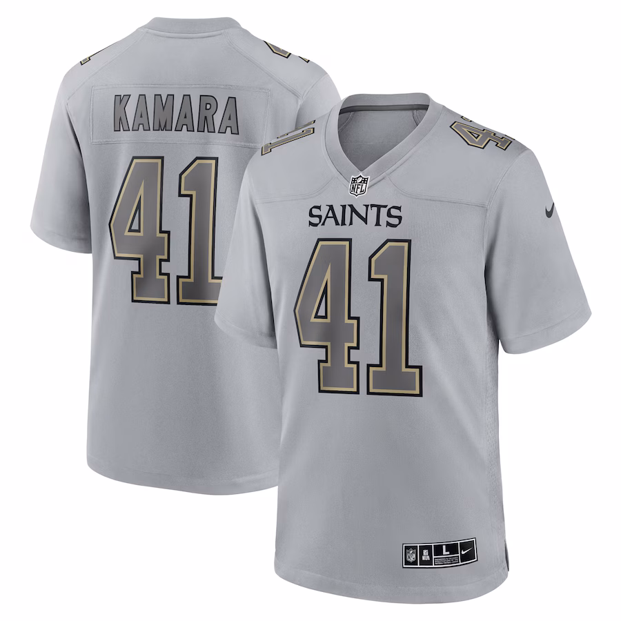 Men's New Orleans Saints Alvin Kamara Nike Gray Atmosphere Fashion Game Jersey - Puhuasuan