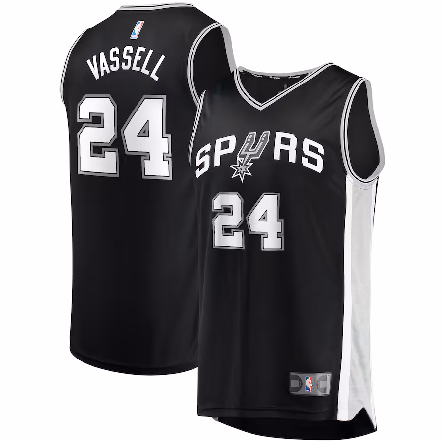 Men's San Antonio Spurs Devin Vassell Fanatics Black Fast Break Replica Jersey - Icon Edition - Puhuasuan