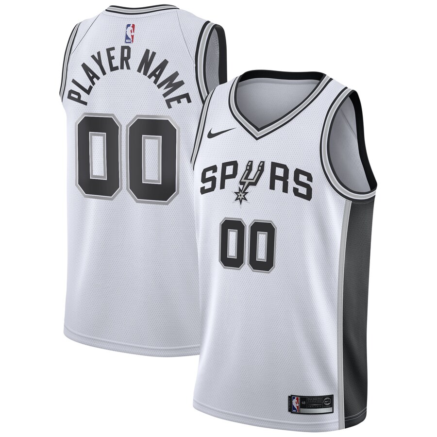 Men's San Antonio Spurs Nike White 2020/21 Swingman Custom Jersey - Association Edition - Puhuasuan