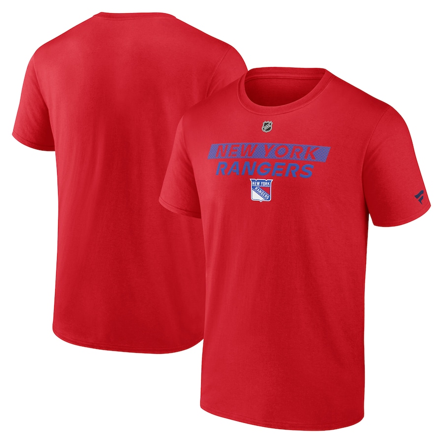 Men's New York Rangers Fanatics Red Authentic Pro Core Primary T-Shirt - Puhuasuan