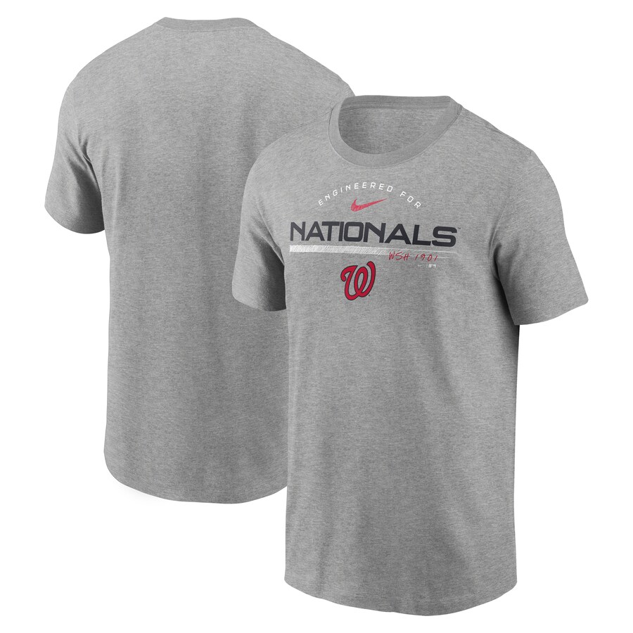 Men's Washington Nationals Nike Heather Gray Team Engineered Performance T-Shirt - Puhuasuan