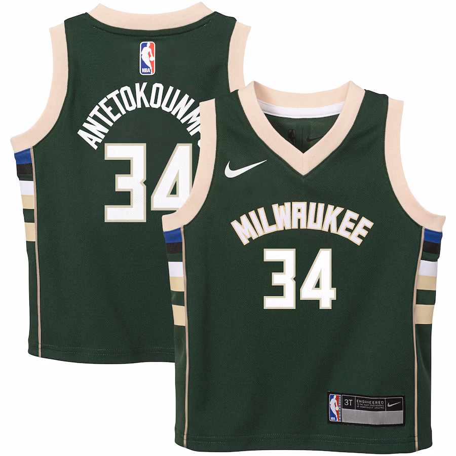 Toddler Milwaukee Bucks Giannis Antetokounmpo Nike Green Swingman Player Jersey - Icon Edition - Puhuasuan
