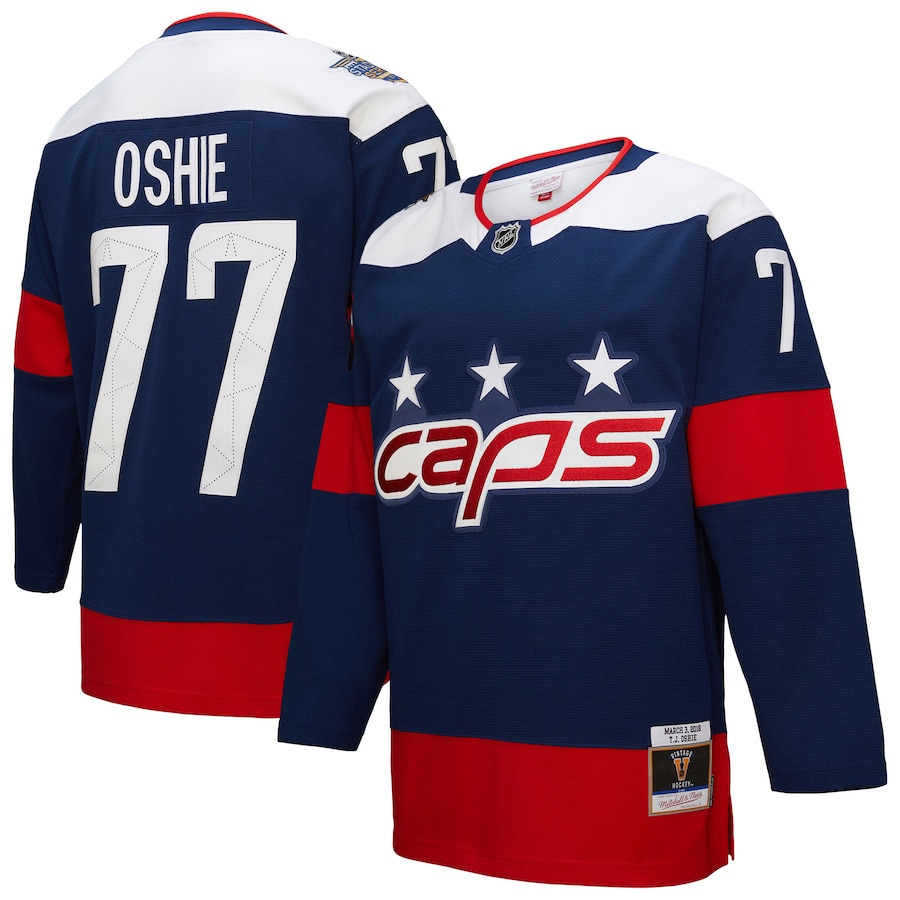 Men's Washington Capitals TJ Oshie Mitchell & Ness Navy Power Play Jersey - Puhuasuan
