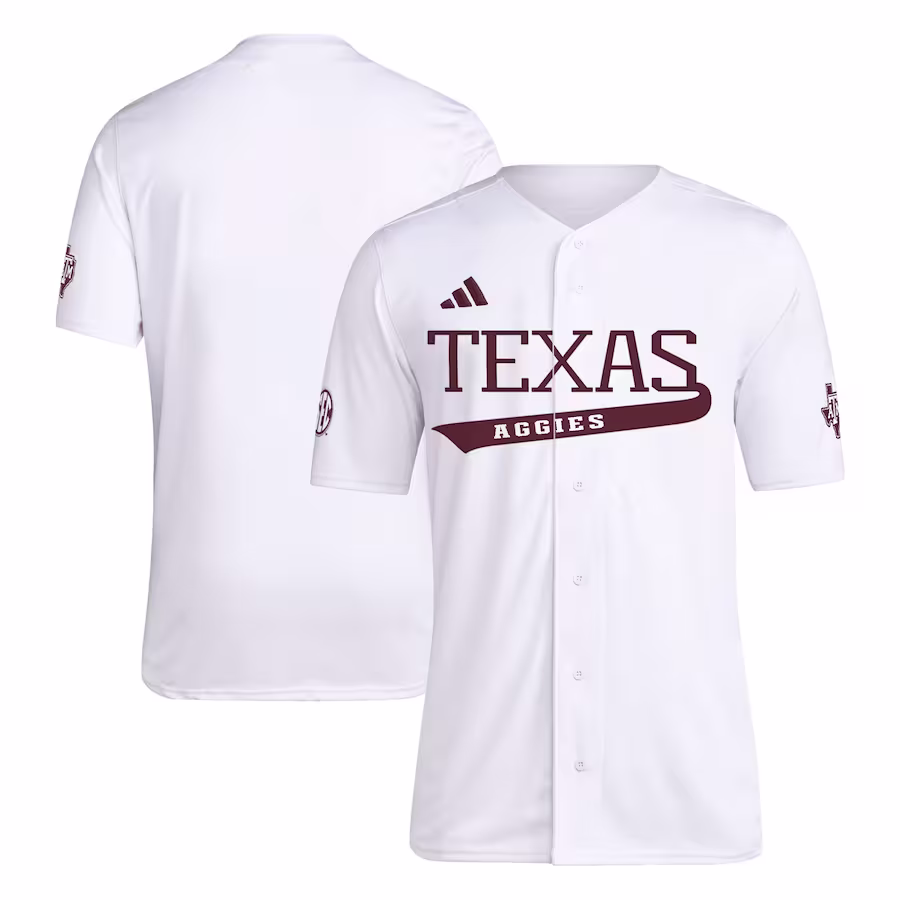 Texas A&M Aggies adidas Replica Baseball Jersey - White - Puhuasuan