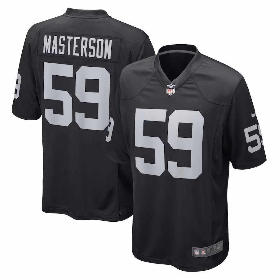 Men's Las Vegas Raiders Luke Masterson Nike Black Game Player Jersey - Puhuasuan