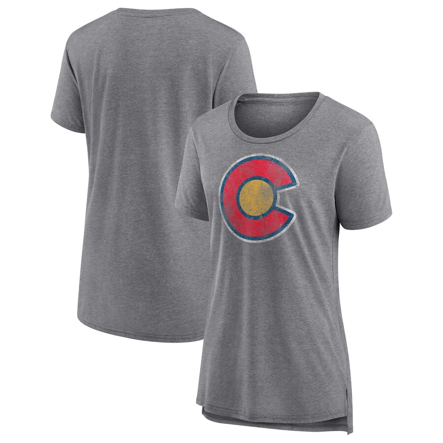 Women's Colorado Avalanche Gray Slow Whistle Tri-Blend T-Shirt - Puhuasuan