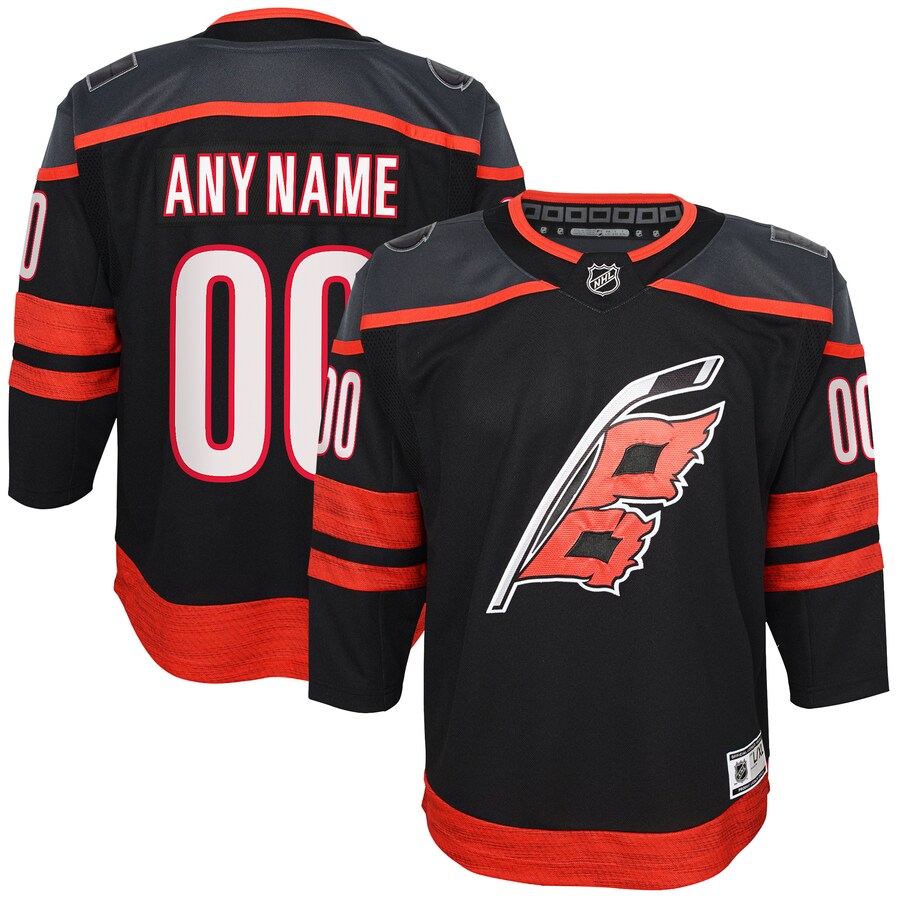 Youth Carolina Hurricanes Black Home Premier Custom Jersey - Puhuasuan