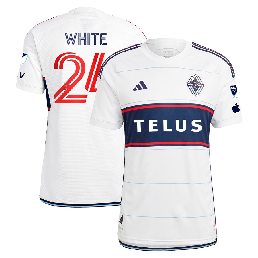 Men's Vancouver Whitecaps FC Brian White adidas White 2024 Bloodlines Authentic Player Jersey - Puhuasuan