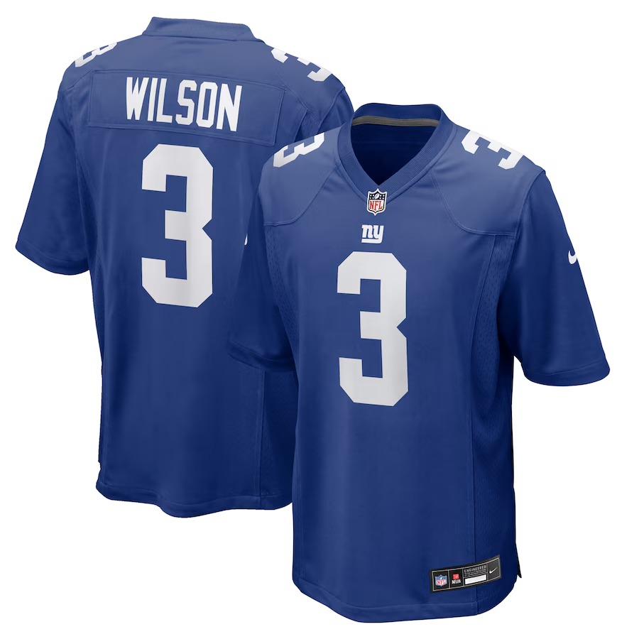 Men's New York Giants Russell Wilson Nike Royal Game Jersey - Puhuasuan