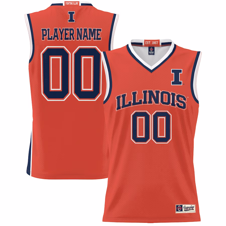 Illinois Fighting Illini GameDay Greats Unisex  Lightweight NIL Pick-A-Player Basketball Jersey - Orange - Puhuasuan