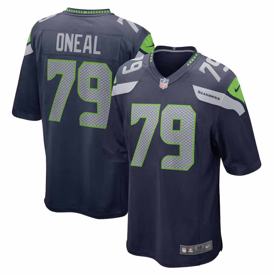 Men's Seattle Seahawks Raiqwon O'Neal Nike College Navy Team Game Jersey - Puhuasuan