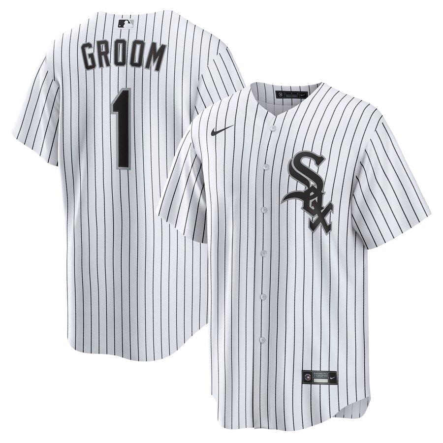 Men's Chicago White Sox Nike White #1 Groom Home Replica Jersey - Puhuasuan