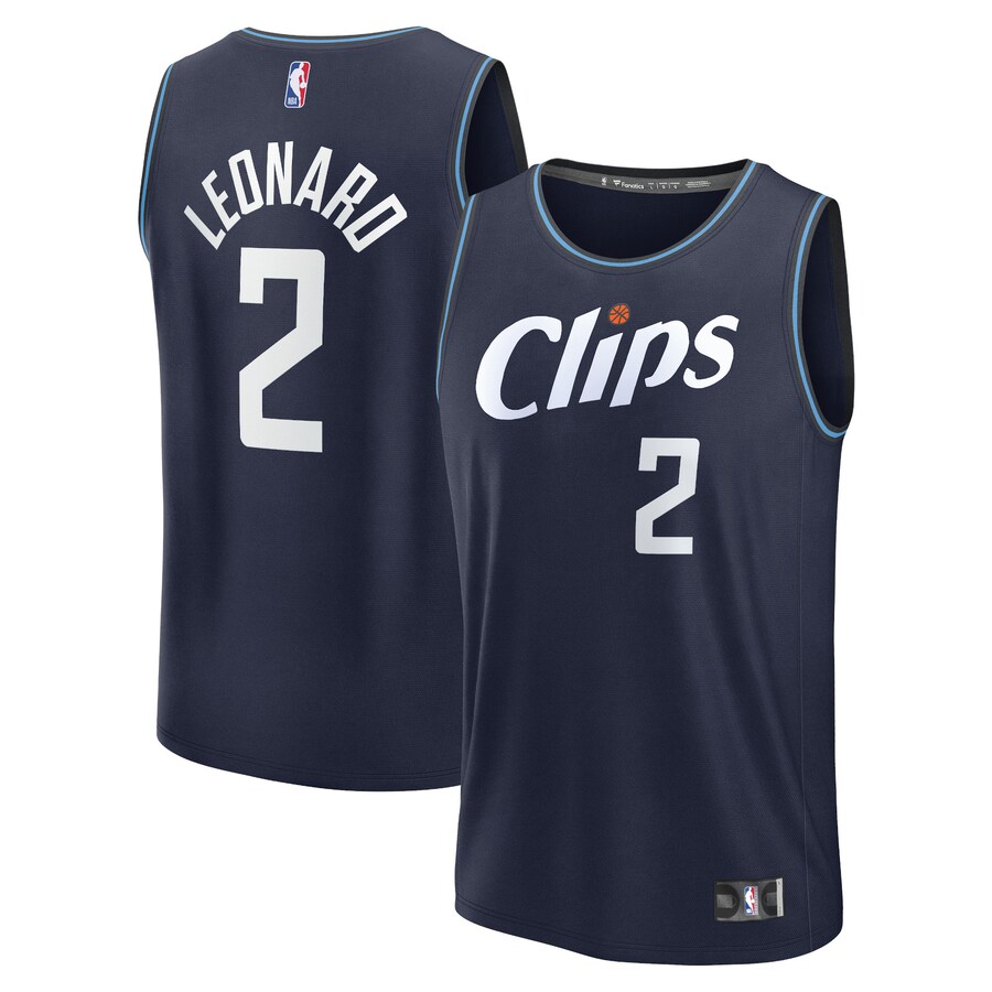 Youth LA Clippers Kawhi Leonard Fanatics Navy Fast Break Jersey - City Edition - Puhuasuan