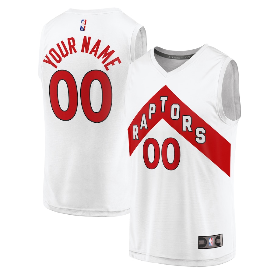 Men's Toronto Raptors Fanatics White Fast Break Custom Replica Jersey - Association Edition - Puhuasuan