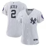 Women's New York Yankees Derek Jeter Nike White/Navy 2020 Hall of Fame Induction Home Replica Player Name Jersey - Puhuasuan