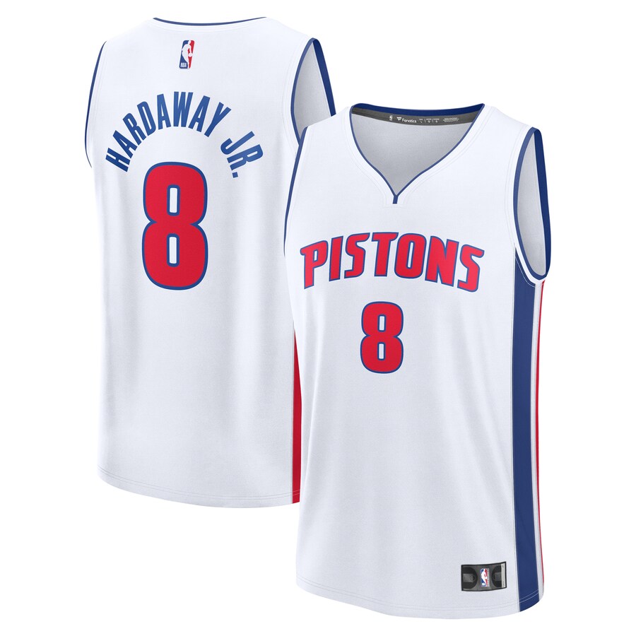 Men's Detroit Pistons Tim Hardaway Jr. Fanatics White Fast Break Replica Player Jersey - Association Edition - Puhuasuan