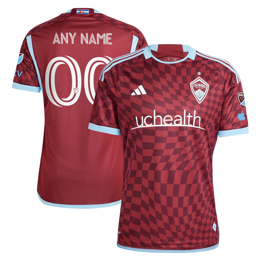 Men's Colorado Rapids  adidas Burgundy 2024 One Flag Kit Authentic Custom Jersey - Puhuasuan