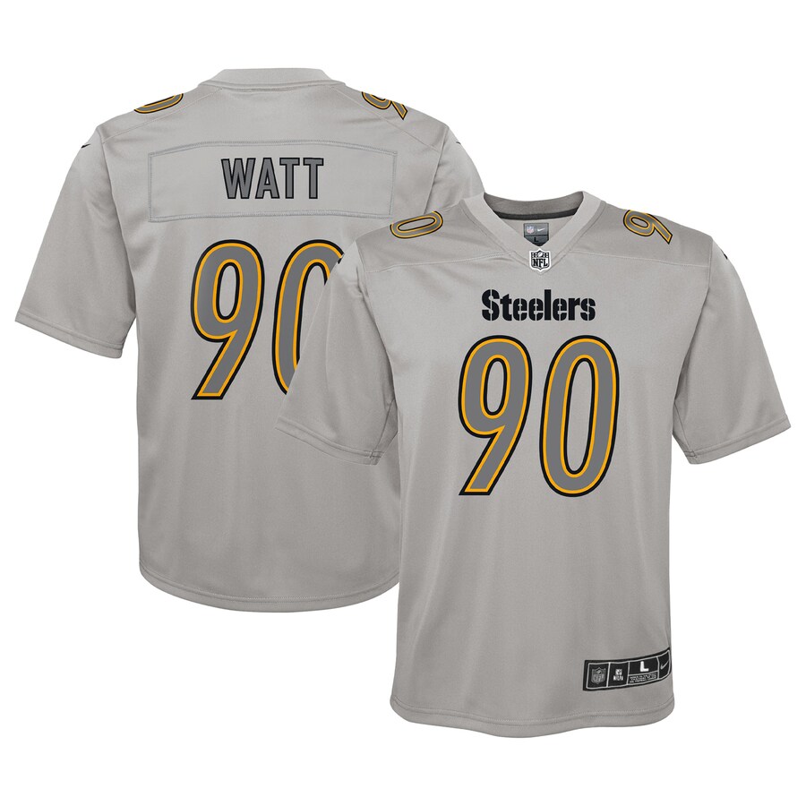 Youth Pittsburgh Steelers T.J. Watt Nike Gray Atmosphere Game Jersey - Puhuasuan