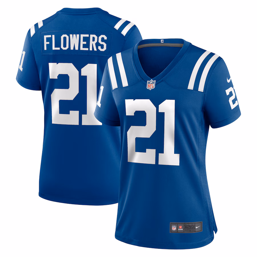 Women's Indianapolis Colts Dallis Flowers Nike  Royal Game Jersey - Puhuasuan