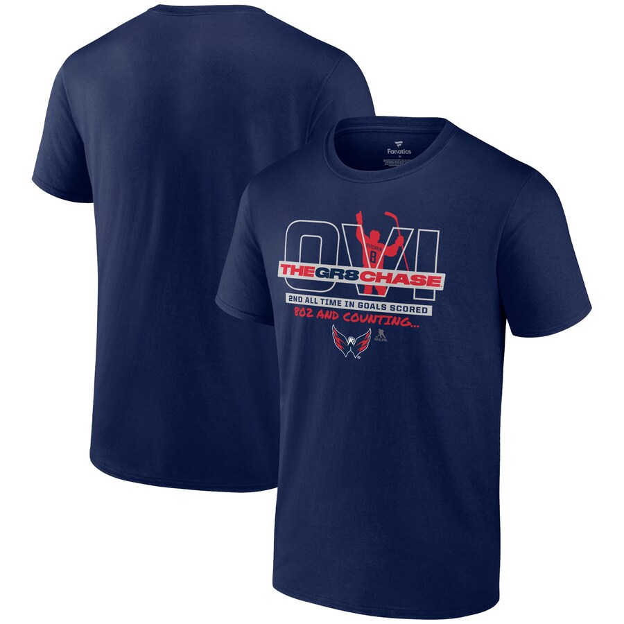 Men's Washington Capitals Alexander Ovechkin Navy GR8 Chase T-Shirt - Puhuasuan