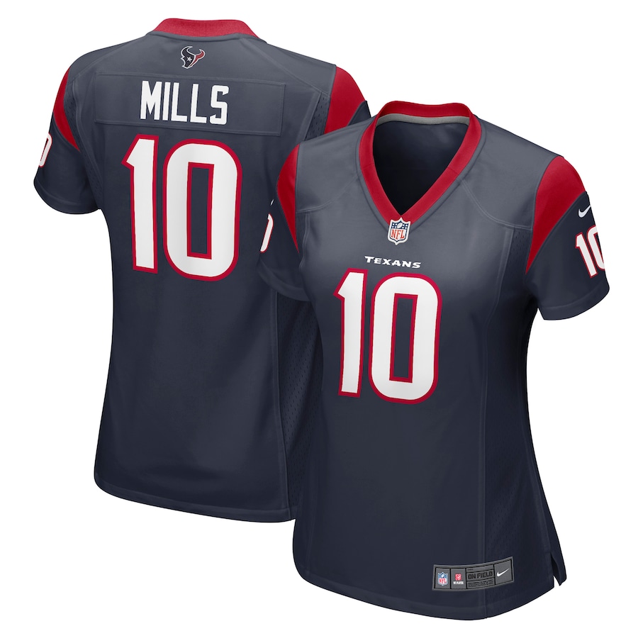 Women's Houston Texans Davis Mills Nike Navy Nike Game Jersey - Puhuasuan