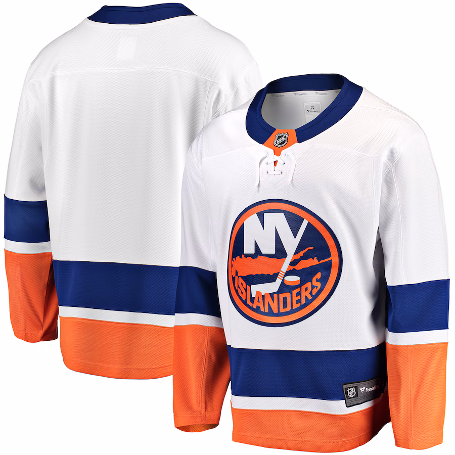 Men's New York Islanders Fanatics White Breakaway Away Jersey - Puhuasuan
