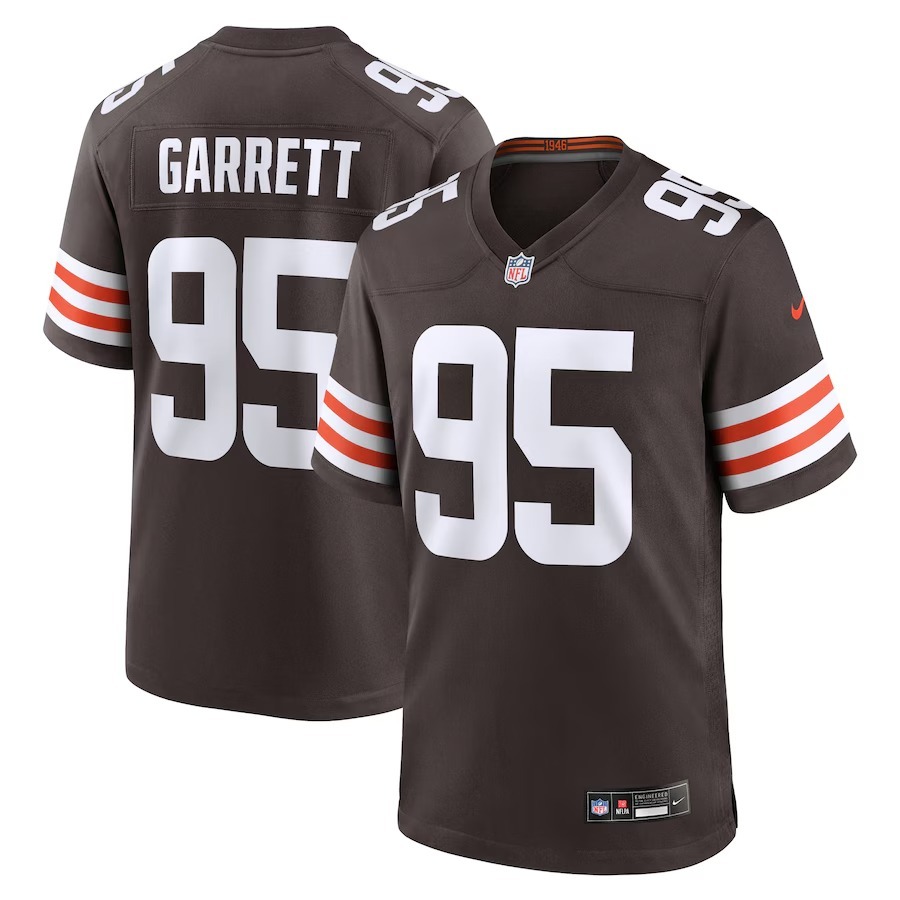 Men's Cleveland Browns Myles Garrett Nike Brown Team Game Jersey - Puhuasuan
