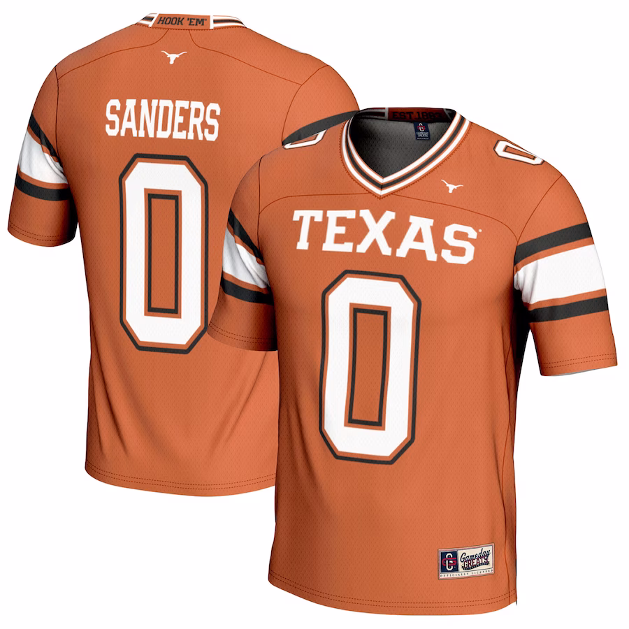 Ja'Tavion Sanders Texas Longhorns GameDay Greats Youth NIL Player Football Jersey - Texas Orange - Puhuasuan