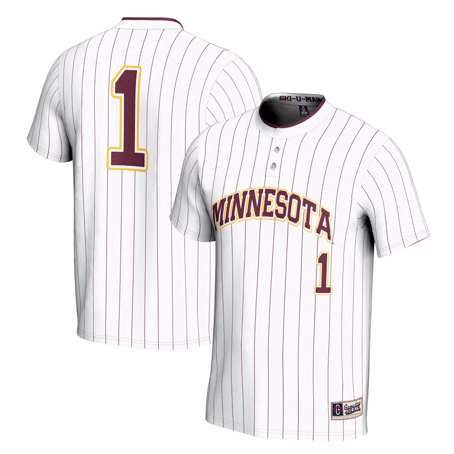 #1 Minnesota Golden Gophers GameDay Greats Youth Lightweight Softball Jersey - White - Puhuasuan