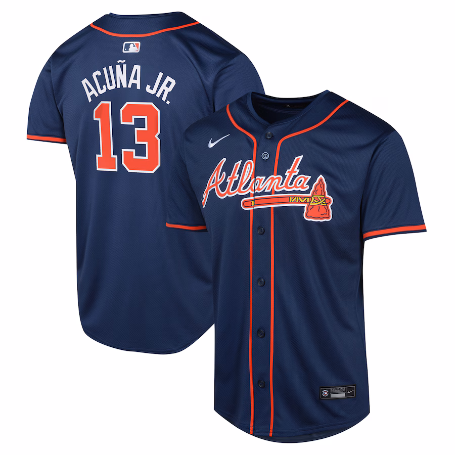 Youth Atlanta Braves Ronald Acuña Jr. Nike Navy Alternate Limited Player Jersey - Puhuasuan