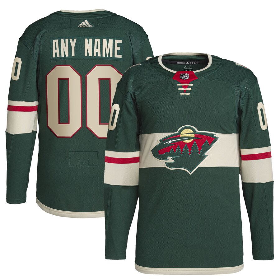 Men's Minnesota Wild adidas Green Home Primegreen Authentic Pro Custom Jersey - Puhuasuan