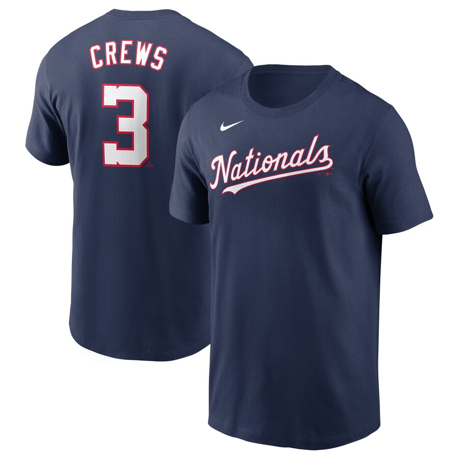 Men's Washington Nationals Dylan Crews Nike Navy Fuse Name & Number T-Shirt - Puhuasuan