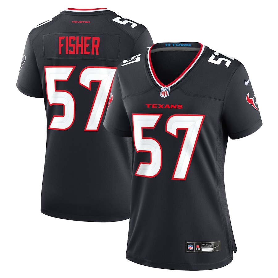 Women's Houston Texans Blake Fisher Nike Navy Team Game Jersey - Puhuasuan