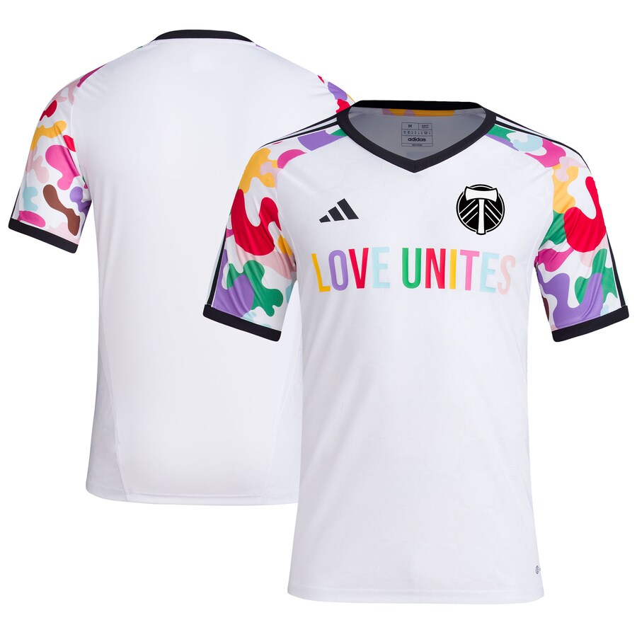 Men's Portland Timbers  adidas White 2023 Pride Pre-Match Top - Puhuasuan