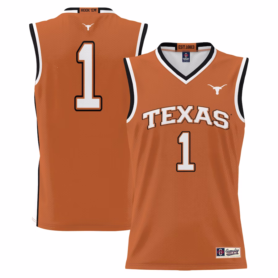 #1 Texas Longhorns GameDay Greats Youth Lightweight Replica Basketball Jersey - Burnt Orange - Puhuasuan