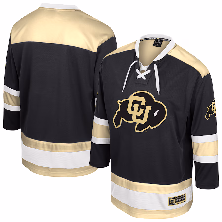 Men's Colosseum  Black Colorado Buffaloes Athletic Machine Fashion Hockey Jersey - Puhuasuan