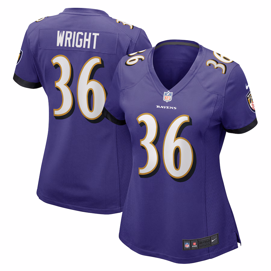 Women's Baltimore Ravens Owen Wright Nike Purple Game Jersey - Puhuasuan